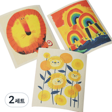 brwd魔術纖維素動物藝術廚房毛巾 3件組, 2組