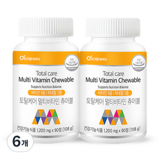 Roniwell Total Care 複合維生素咀嚼 PET, 90顆, 6罐