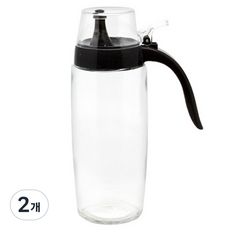시노글라스 뉴 원터치 오일병 블랙, 500ml, 2개