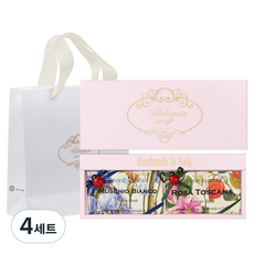 알카미아비누 비누 머스치오 비안코 200g + 로사 토스카나 200g + 선물상자 핑크 세트 + 쇼핑백, 4세트