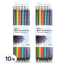 TUCO.B 精梳黑木橡皮擦鉛筆 B TC-P01 12入, 混合顏色, 10個