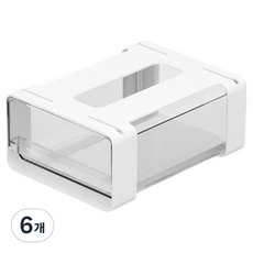 DOSell 縫隙收納隱藏式收納, 6個, 白色+透明