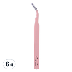 ccam bbak 粉紅色鑷子, 6個, 曲線型