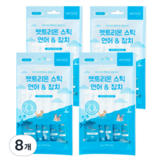 펫트리온 스틱 강아지 고양이 간식 4p, 연어+참치, 50g, 8개