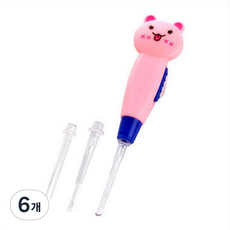 Go 蝴蝶 LED 字符嬰兒耳釘粉紅色貓, 1入, 6個