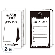 Monolike 三重便條紙 小塗鴉 2種套組, 2套, 混合顏色