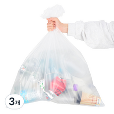 sanipia 分類回收 再利用 垃圾 塑膠袋 平版 半透明 100入, 30L, 3個