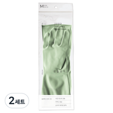 생활공작소 고무장갑 일반형 양손 세트, 민트그린, 중(M), 2세트