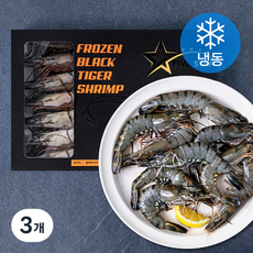 FIVESTAR 말레이시아산 블랙타이거 얼룩 새우 (냉동), 500g(15미), 3개
