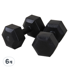 이고진 블랙육각 덤벨 아령, 3kg, 6개