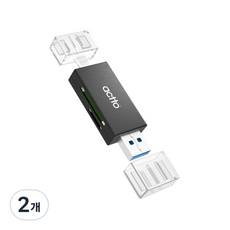 엑토 TF SD카드 USB 3.2 C타입 듀얼 OTG 멀티 카드리더기, OTG-10, 블랙, 2개