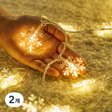 지네 눈꽃 LED 줄전구 96구, 눈꽃웜화이트, 12.6m, 2개