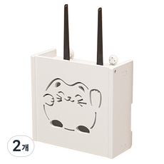 홈 거실 TV 공유기 벽걸이형 보관함 타입3, 화이트, 2개