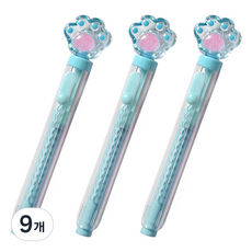 2Youngdesign 推滑式貓咪橡皮擦, 藍色, 9個