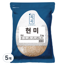 두보식품 꼭곡 국내산 현미, 2kg, 5개