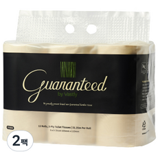 GuaranteedByVastly 無塵3層100%竹纖維高級捲筒衛生紙, 12卷, 2個