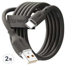 코드웨이 A타입-C타입 팔레트 고속충전 케이블, 1.2m, 나이트 블랙, 2개