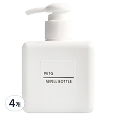 더자카 모던 심플 사각 디스펜서 250ml, 화이트, 4개