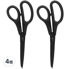 Tamsaa 辦公用 塗層剪刀, 黑色, 4個