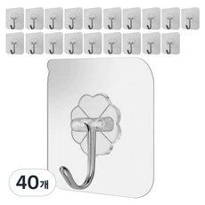 Jyulhome 不生鏽強力黏著不鏽鋼掛鉤, 40個, 透明