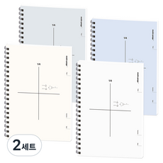 포포팬시 모노페이지 3000 4분할 수학 연습장 노트 4종 세트, 화이트, 베이지, 그레이, 블루, 2세트