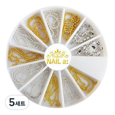 美甲室美甲石零件套裝, 013球鏈, 5組