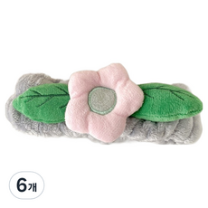 瘋狂姐妹 可愛花朵造型洗臉髮帶, 6個, 灰色