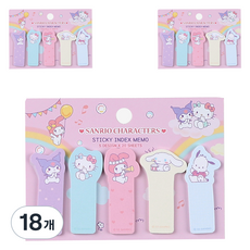 산리오 귀여운 인덱스 점착메모지 핑크, 18개, 100개입