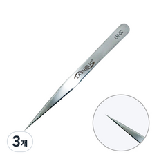 LASHOLIC 專業精密鑷子 LH-02, 3個, 銀色