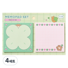 BUTTERSHOP 奶油熊便條紙 2款 x 25張組合, 4套, 幸運