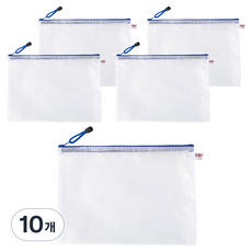 Misoroun 簡便網眼文件收納袋 32.8 x 23 cm, 10個, 白藍色
