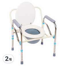 모모와 노인 환자용 목욕의자 이동식 좌변기, 화이트, 2개