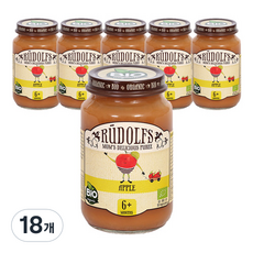 RUDOLFS 유기농 퓨레, 사과맛, 18개, 190g