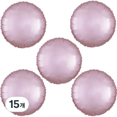 라운드 새틴럭스 은박 풍선 45cm, 파스텔 핑크, 15개