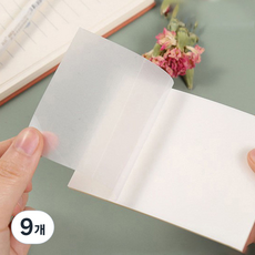하이어데코 투명 점착 메모지 대형 7 x 9.7 cm, 반투명, 9개, 50매