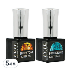 SM IVIT 誕生石亮片凝膠 2入組, 亮片凝膠 11月托帕石 + 12月綠松石, 5套