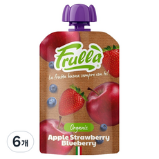 푸루라 유기농 생과일 퓨레, 100g, 6개, 혼합맛(사과/딸기/블루베리)