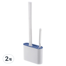 Hometique 免打孔懸浮矽膠馬桶刷 浴室清潔刷, 藍色, 2個