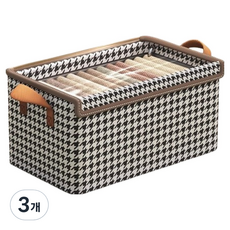 러블비 투명 커버 옷장 수납 리빙박스, 체크, 3개