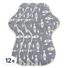 WIZLLY 防水棉衛生棉 迷彩灰, 夜用, 1入, 12個