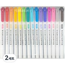 DOnG-A Pms 溫和色系雙頭螢光筆 15色組, 混合色, 2套