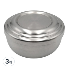 不鏽鋼雙層霧面餐具, 銀色, 3個