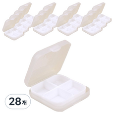 Global Pick 方形4格迷你藥盒 白色 6 x 6 x 2 cm, 28個