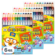 GLOBE CHEMICAL Pororo伸縮式地球彩色鉛筆, 6組, 12 種顏色
