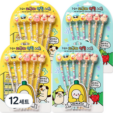 포포팬시 룰루랄라 귀요미 피규어 연필 B 6본, 블루도트 + 옐로도트 + 아이보리구름 + 옐로스타, 12세트