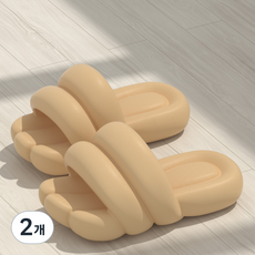 이브리영 폭신한 층간소음 방지 꽈배기 거실화 High, 주황, 2개