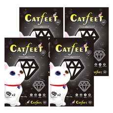 Catfeet 強效除臭超凝結貓砂, 添加活性碳, 10Lb (4.5kg), 澎潤土製作, 雙倍活性碳, 4包