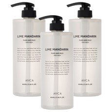 AVCA 純淨溫和香氛沐浴乳 萊姆&柑橘香, 800ml, 3瓶