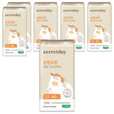 secretday 柔棉護墊, 40片, 長型(18cm), 6包
