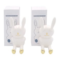 Kuseller 兔子造型壁掛式牙刷架, 2個, 白色